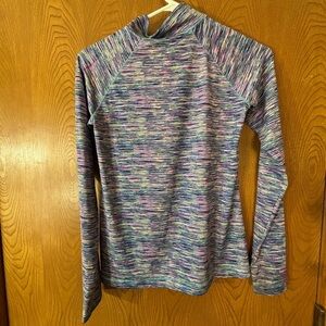 Ideology Blue and Pink Fitted Long Sleeve Hoodie